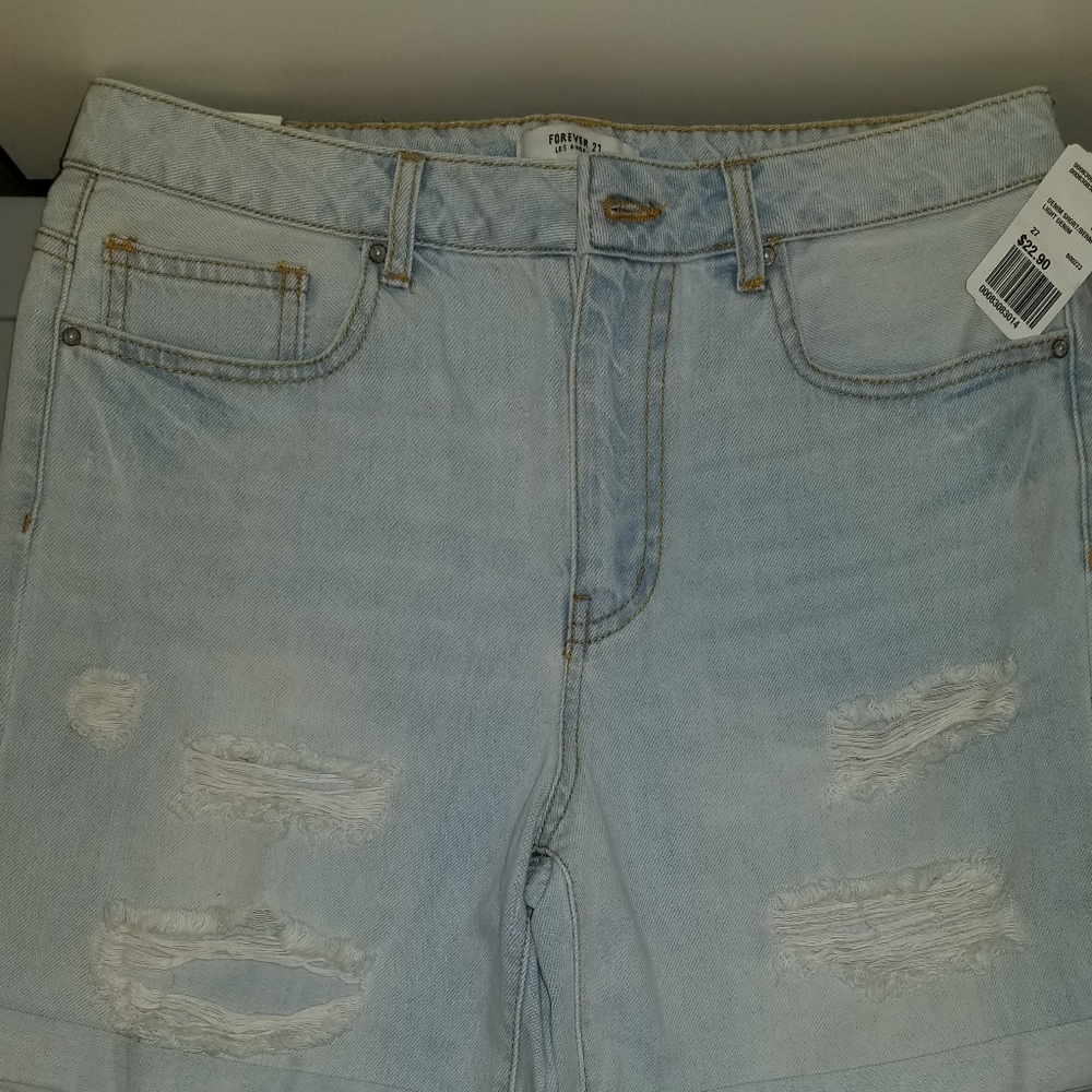 Forever 21 High Rise Jean Shorts 27, NWT